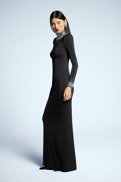 YAKASI TAŞLI VANESSA ELBİSE