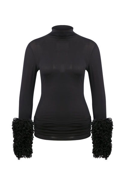 PARIS PÜSKÜL DETAYLI BLUZ