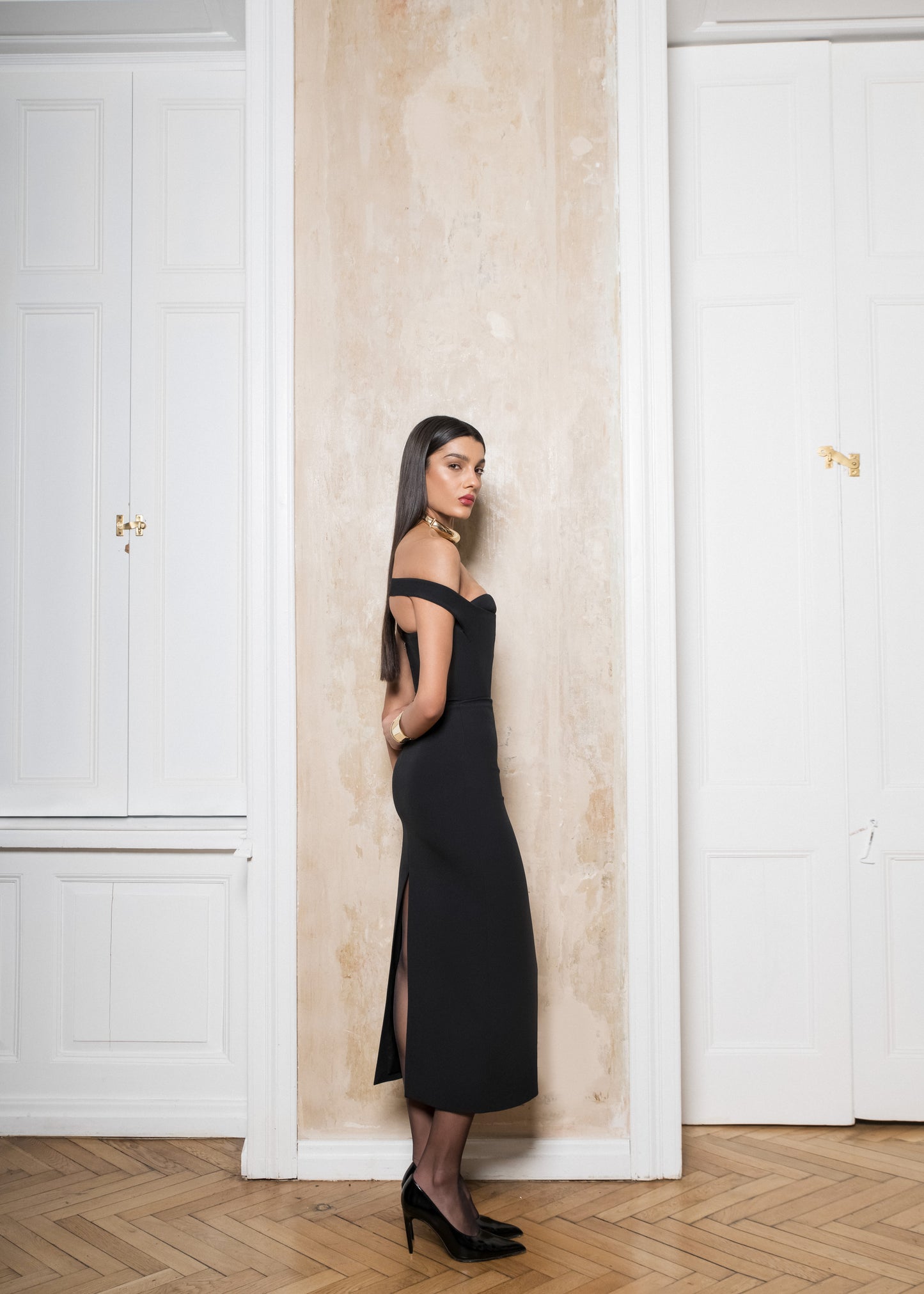 ISABELLE MİDİ ELBİSE